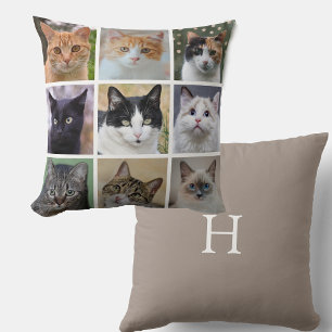 Coussin Photos de chat personnalisées modernes sur fond be