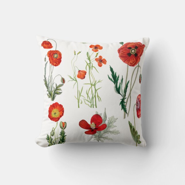 Coussin Photos de couleur rouge à l'aquarelle (Recto)