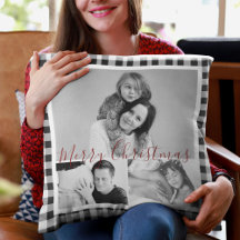 Photos de Noël Collage noir blanc En vichy plaid