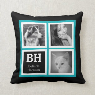 Coussin Photos Instagram Bleu Bleu Bleu Double Côté