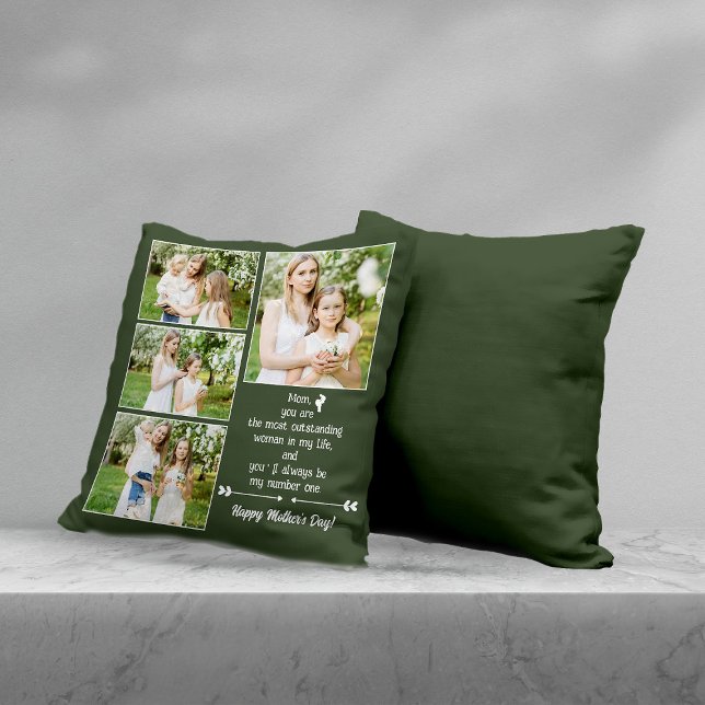 Coussin Photos modernes Fête des Mères Collage Jeu d'oreil (Créateur téléchargé)