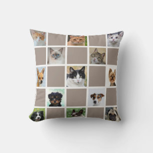 Coussin Photos personnalisées de chats et chiens sur fond