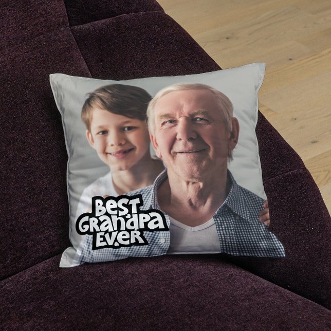 Coussin Photos personnalisées Meilleur grand-père jamais c (Créateur téléchargé)