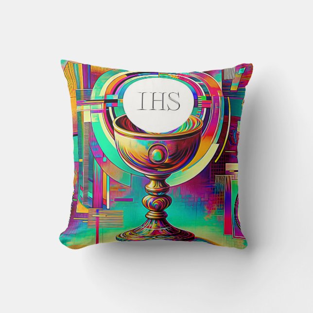 Coussin PI Communion Host et Chalice Expressionist Effet (Recto)