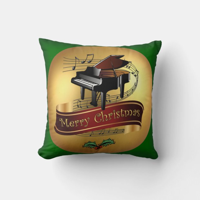 Coussin Piano ~ Joyeux Noël & Scroll musical ~ (Recto)