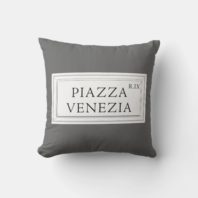 Coussin Piazza plaque de rue de Venezia, Rome (Recto)