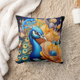 Coussin Pic Vibrant Afficher Plumes Parmi Les Fleurs