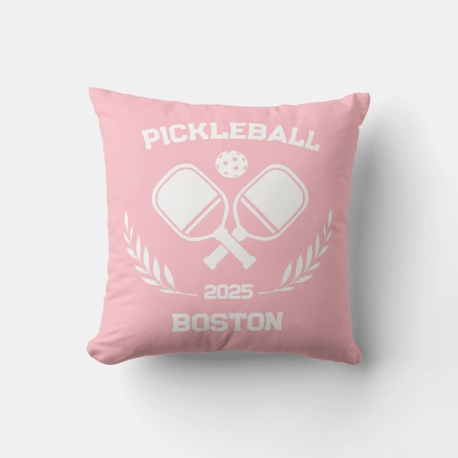 Coussin Pickleball Boston 2025 Custom Pink (Recto)