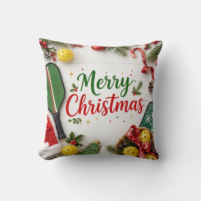 Coussin Pickleball thème de Noël  (Recto)