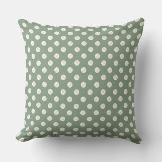Coussin Pie Polkadot" Sage & Tonal Cream