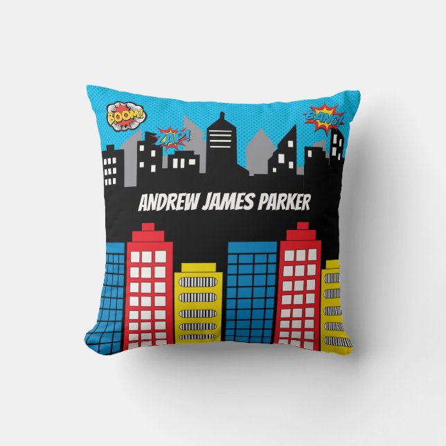 Coussin Pièce de crèche de super héros de cadeau (Recto)