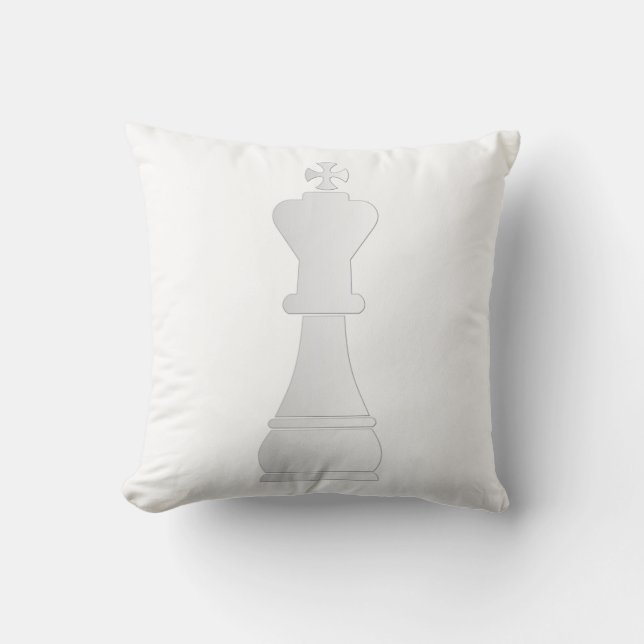 Coussin Pièce d'échecs blanche de roi (Recto)