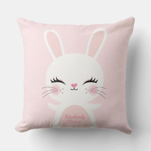 Coussin Pièce mignonne de crèche de fille de lapin de