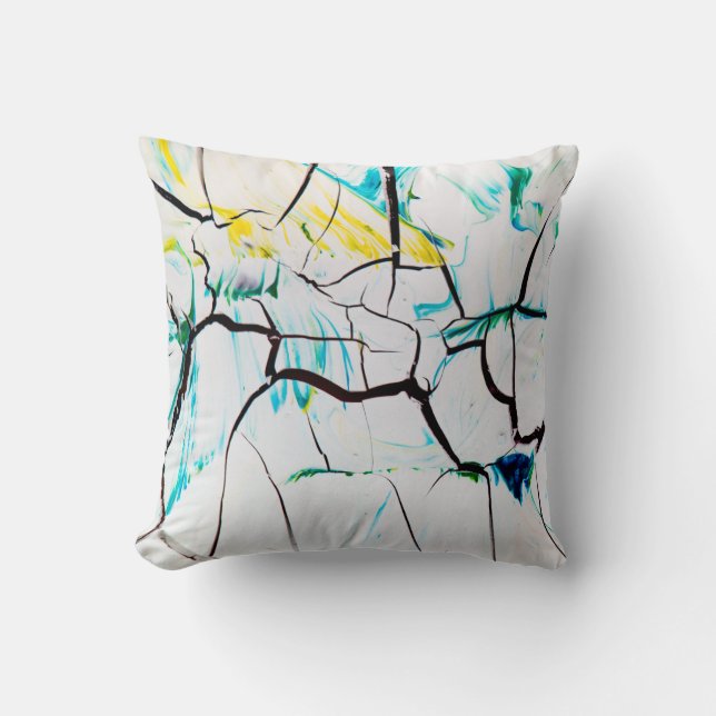 Coussin Pièces acryliques multicolores fissurées (Recto)