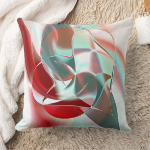 Coussin Pièces circulaires tordues en rouge clignotant à c