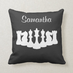 Coussin Pièces d'échecs classiques personnalisées Queen