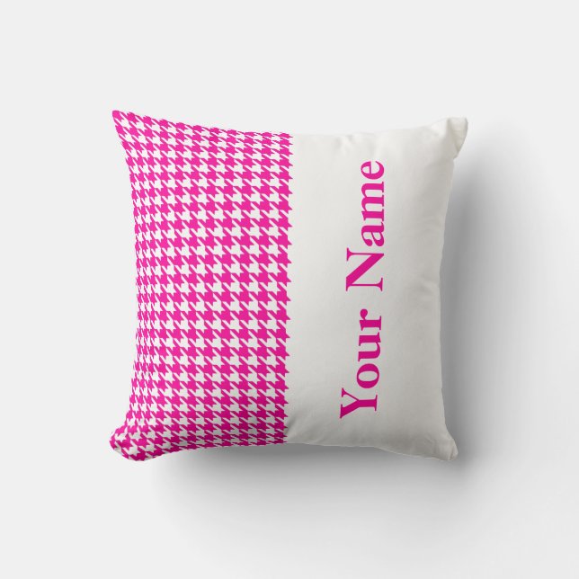 Coussin Pied de fonds rose moderne avec nom (Recto)