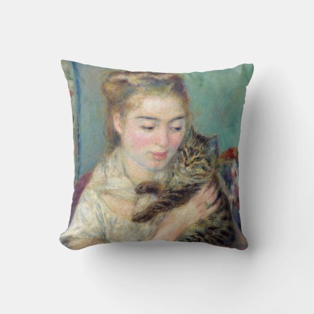 Coussin Pierre-Auguste Renoir - Femme avec chat (Recto)
