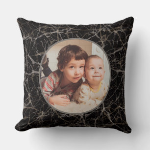 Coussin Pierre noire & texture de marbre & photo personnal