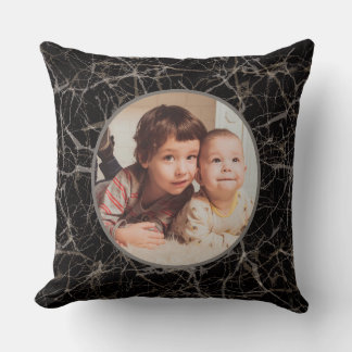 Coussin Pierre noire & texture de marbre & photo personnal