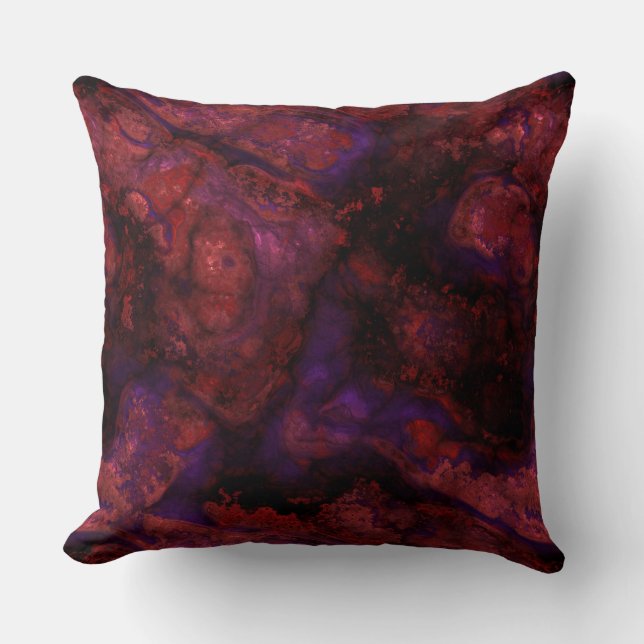 Coussin Pierre rouge et violet abstrait (Recto)