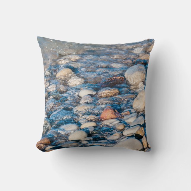 Coussin Pierres de plage sur le bord du lac (Recto)