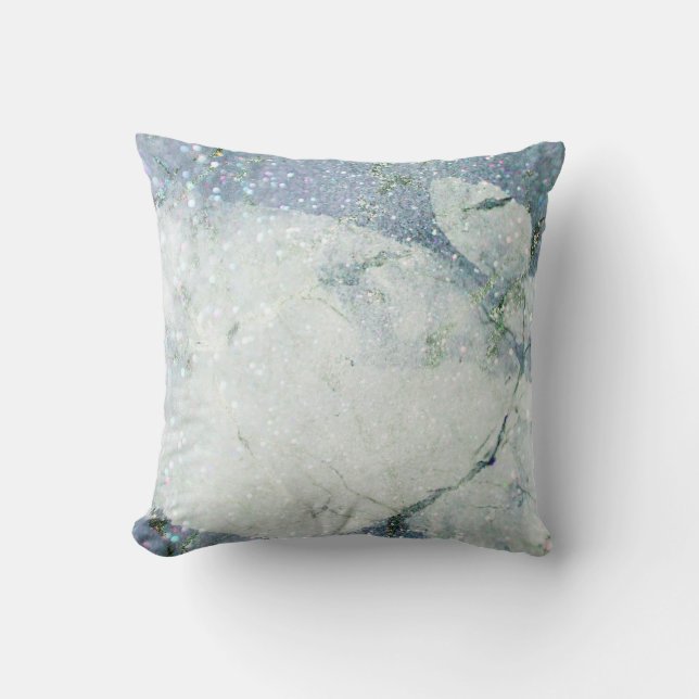 Coussin Pierres Diamantes en Quartz Bleu en pierre de marb (Recto)