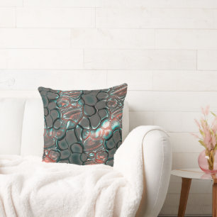 Coussin Pierres grises mat de fusion virtuelle en cuivre