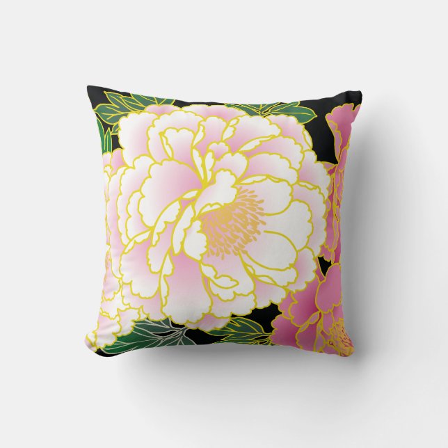 Coussin Pies roses Japonais Floral Kimono (Recto)