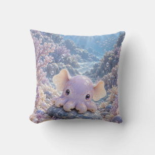 Coussin Pieuvre Dumbo Lilas Rêveuse Corail Perle Océan