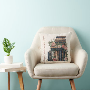 Coussin Pile de livre confortable et douce accent floral p