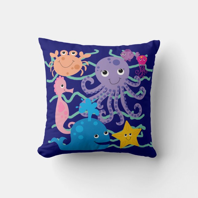 Coussin Pilllow d'aventure sous-marine (Recto)