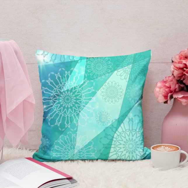 Coussin PILLOW Mandala THROW Turquoise (Créateur téléchargé)