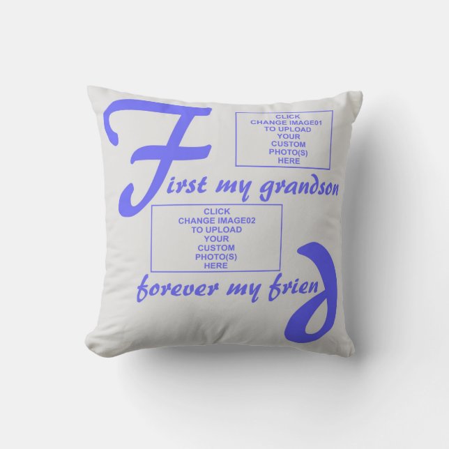 Coussin pillowBurst de Bleu-Pour toujours mon petit-fils (Recto)