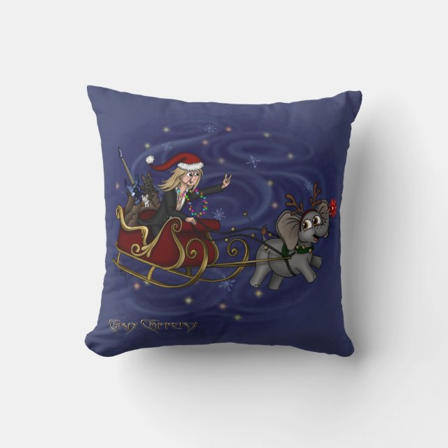 Coussin Pilote à bascule père Noël Chris & Wilbur (Recto)