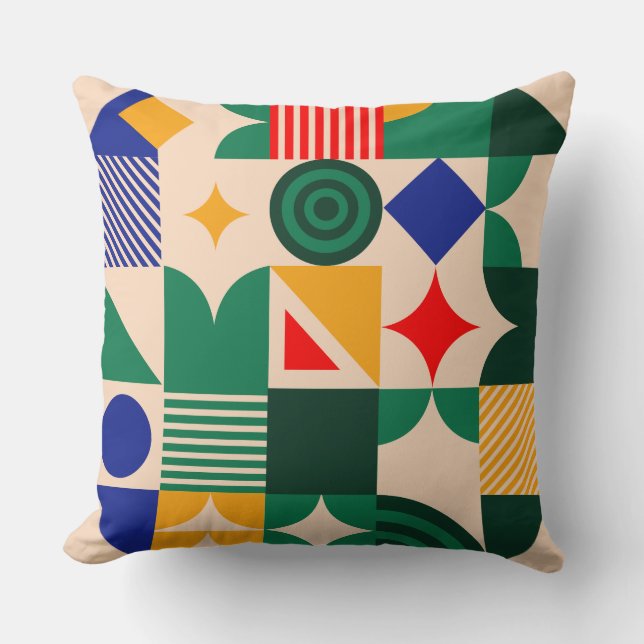 Coussin Pilote à lancer Abstrait géométrique en gras (Recto)