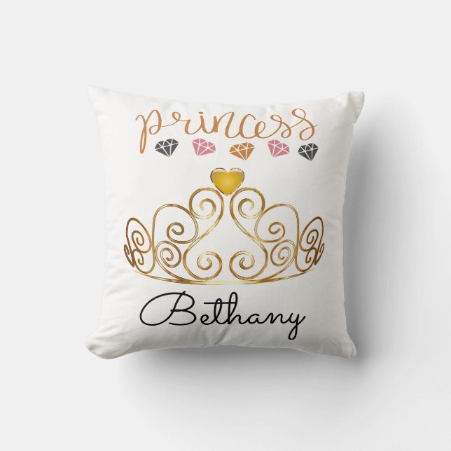 Coussin Pilote à lancer de princesse Tiara personnalisée (Recto)