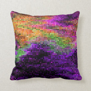 Coussin Pilote à lancer de séquence arc-en-ciel 16 po x 16