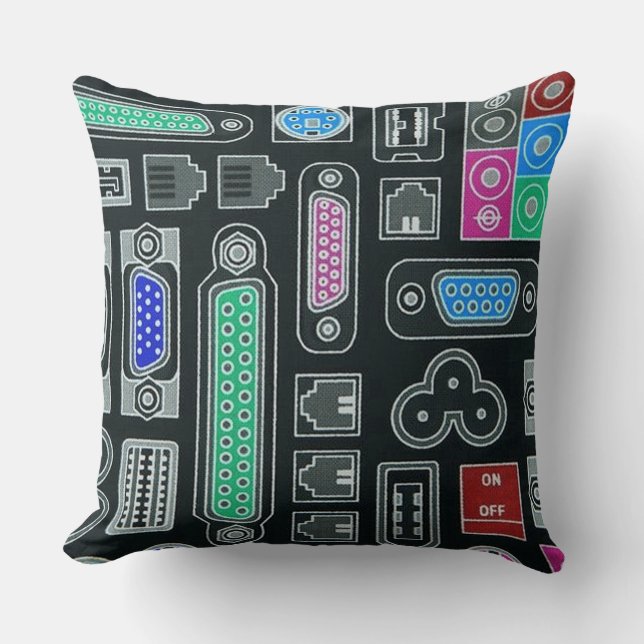 Coussin Pilote d'entrée du Motif d'entrée du Geek de l'ord (Recto)