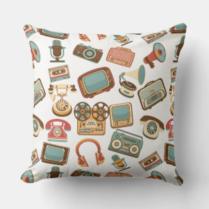 Coussin Pilotes Retro Media Motif