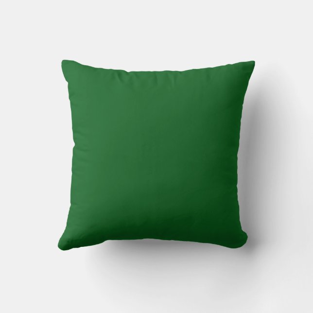 Coussin Pin de forêt vert couleur solide (Verso)