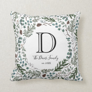 Coussin Pin et carreau d'eucalyptus