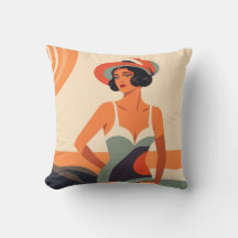 pin up woman retro in the sea 
