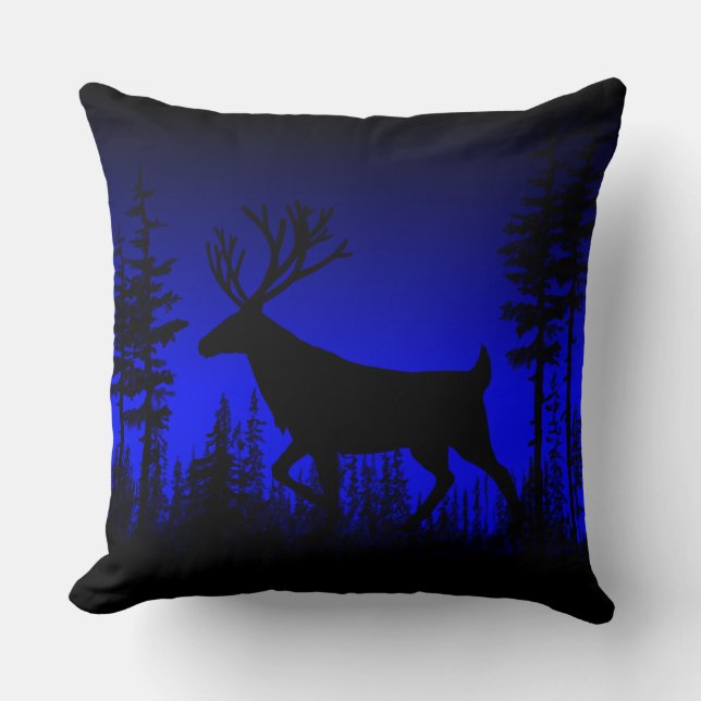 Coussin Pinceau de la forêt de pin de Dusk Nord (Recto)