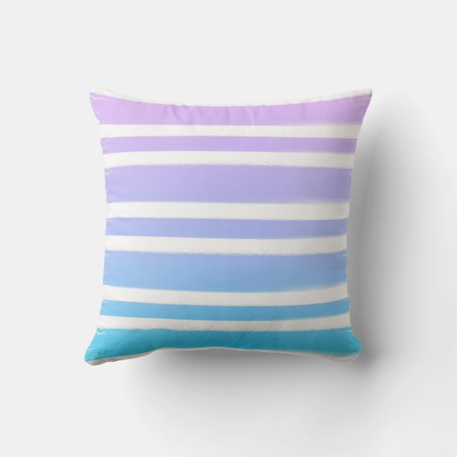 Coussin Pinceau de peinture bleu rose pastel (Verso)
