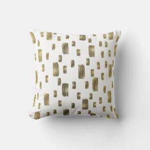 Coussin Pinceau moderne or cuivre bronze scintillant