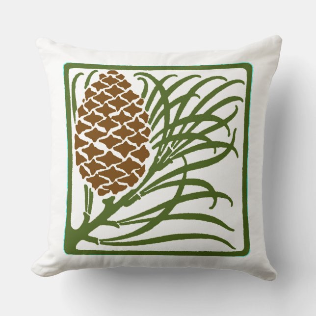 Coussin Pine Cône Art nouveau (Recto)