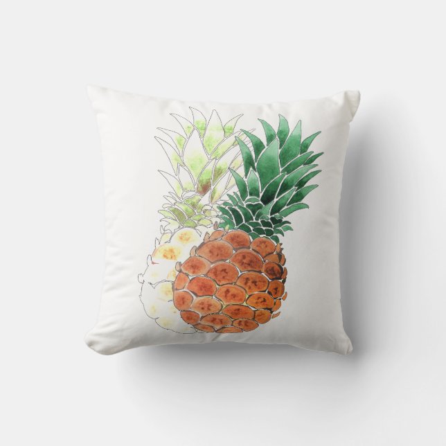 Coussin Pineapple, watercolor. (Recto)