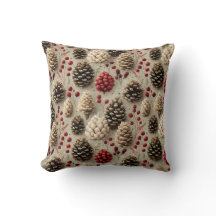 Pinecones d'hiver et baies rouges