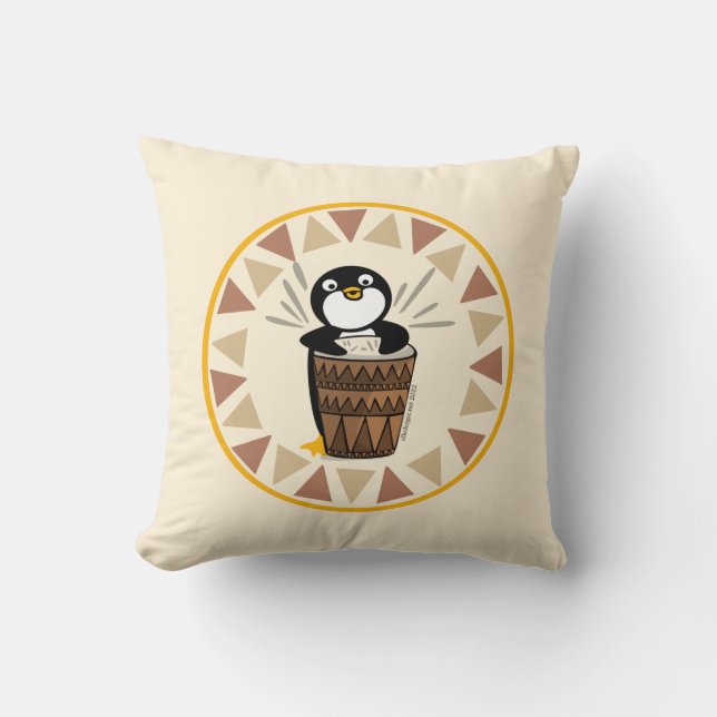 Coussin Pingouin batteur (Recto)